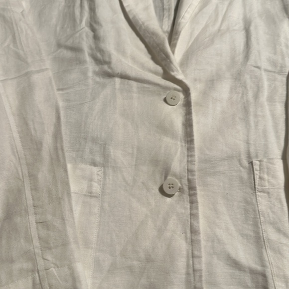 Eileen Fisher Organic Linen White Jacket - Picture 2 of 12